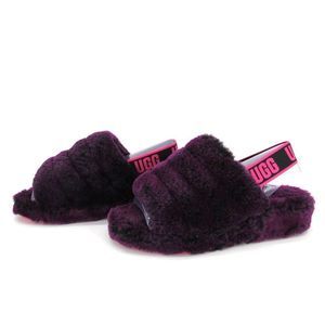 UGG Women's Purple Fluffy Slide Slippers
